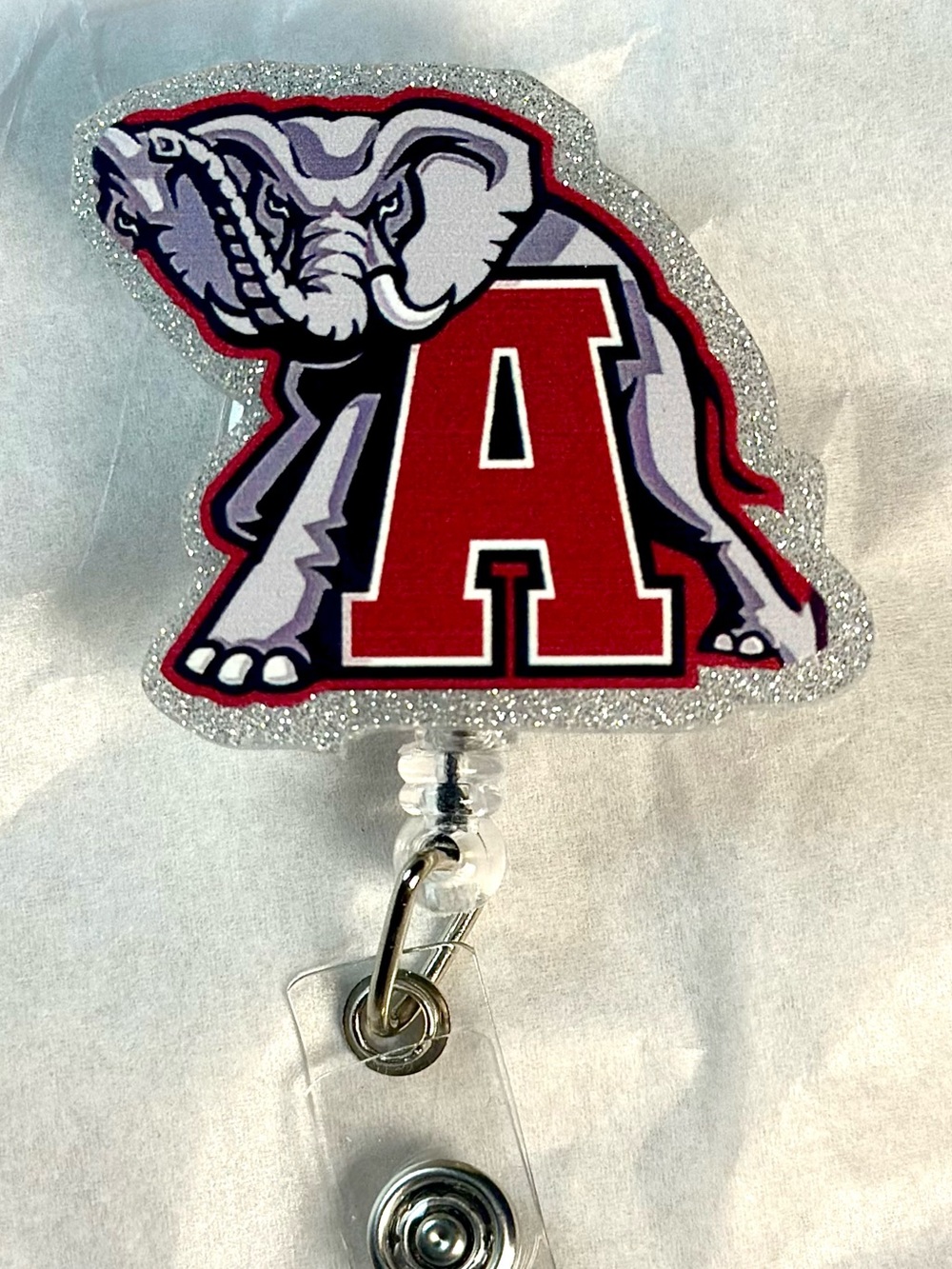 Alabama Elephant Badge Reel ID Holder
